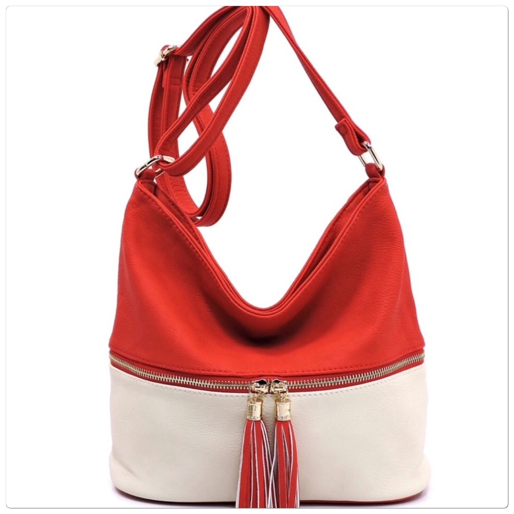 Tassel Crossbody Bucket Satchel